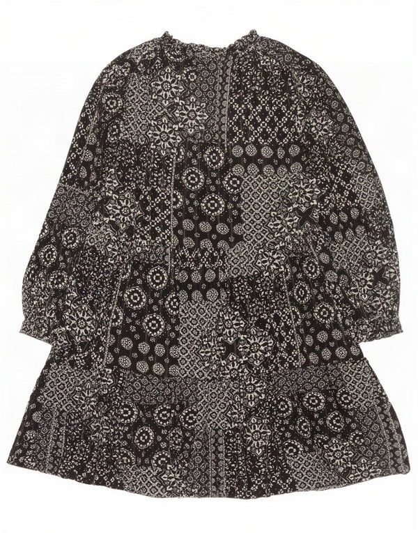 Rochie cu mâneci 3/4 pentru femei Marks & Spencer UK 16, mare, neagră, florală