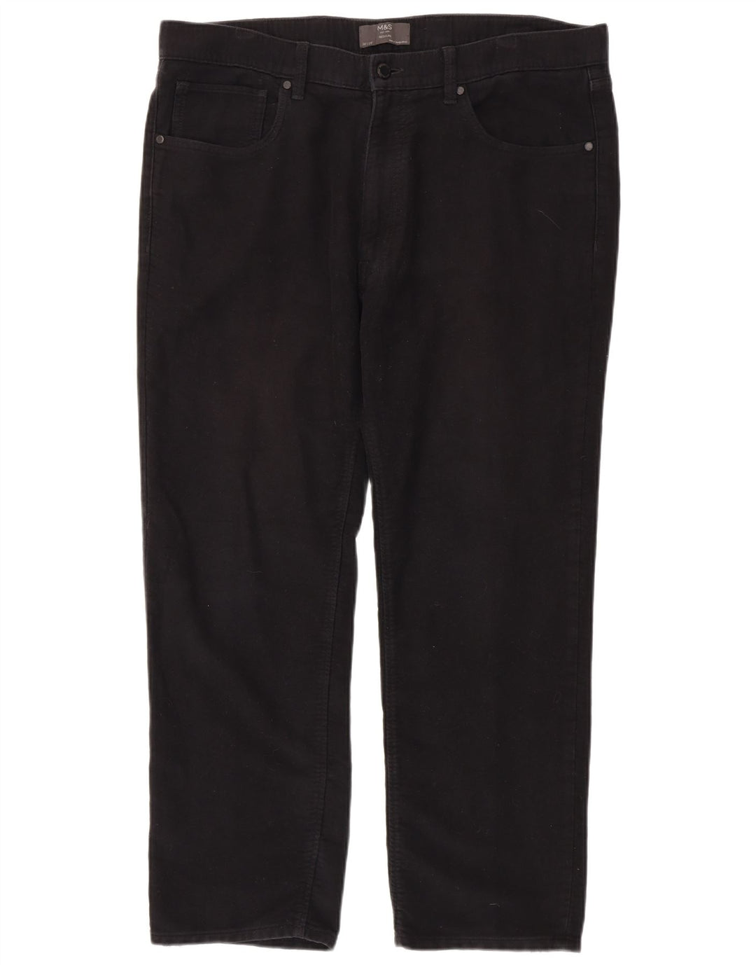 Pantaloni casual pentru bărbați Marks & Spencer, cu ajustare normală, L38 L29, bumbac negru
