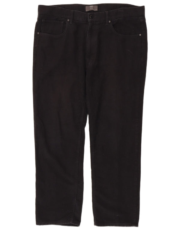 Pantaloni casual pentru bărbați Marks & Spencer, cu ajustare normală, L38 L29, bumbac negru