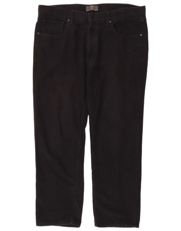 Pantaloni casual pentru bărbați Marks & Spencer, cu ajustare normală, L38 L29, bumbac negru