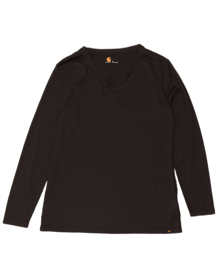 Top pentru femei Carhartt cu mânecă lungă UK 16, mare, negru, poliester