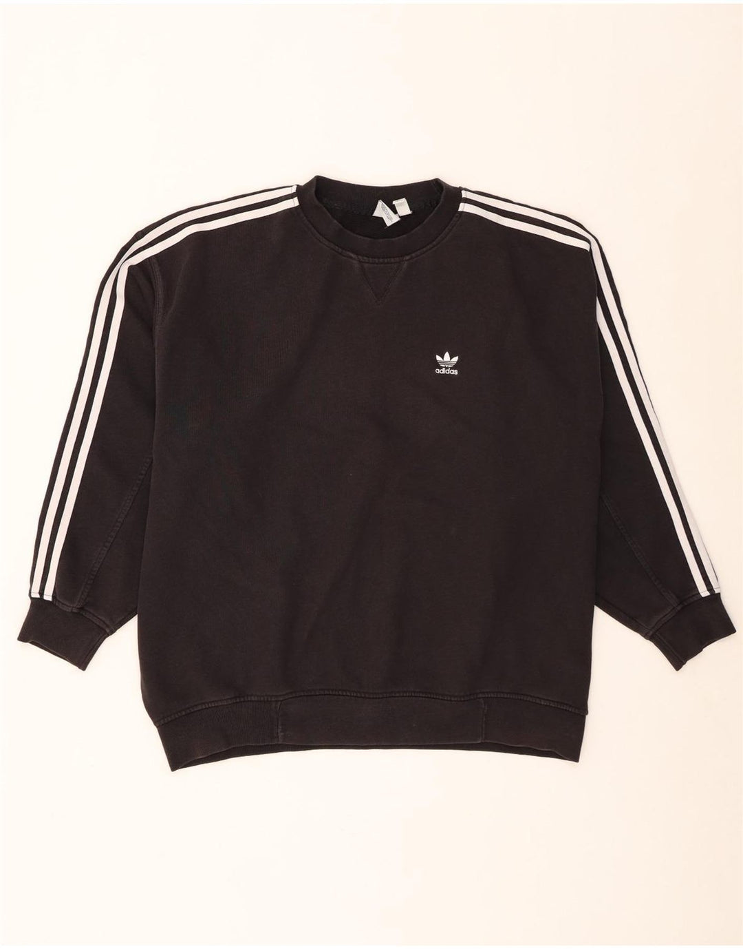 Pulover adidas supradimensionat pentru femei UK 8 mic bumbac negru