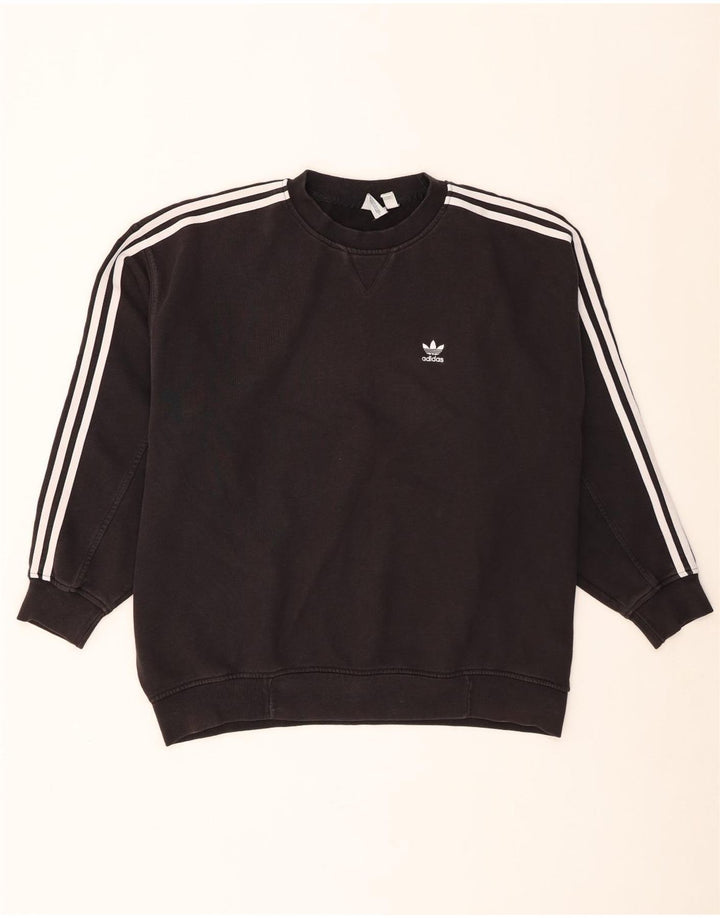 Pulover adidas supradimensionat pentru femei UK 8 mic bumbac negru
