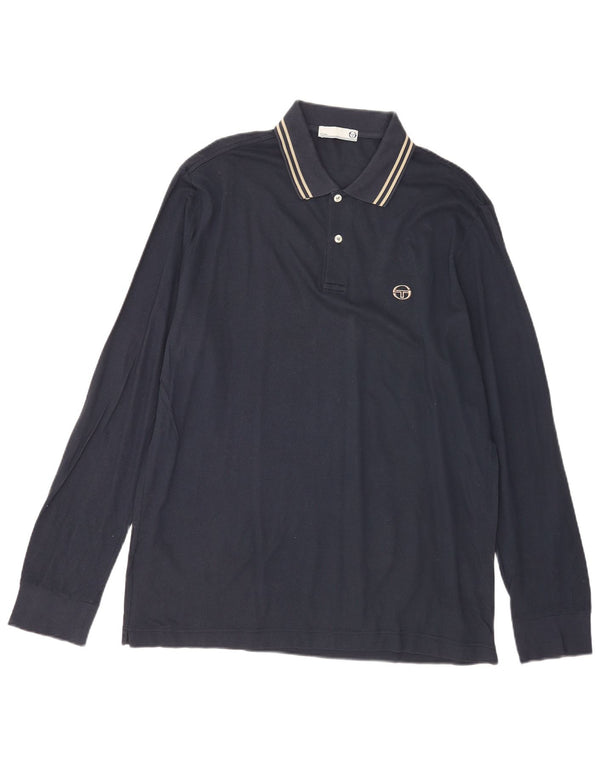 SERGIO TACCHINI Tricou polo cu mânecă lungă pentru bărbați, 2XL, bleumarin, cu dungi