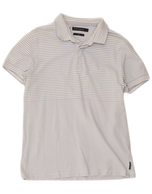 Tricou polo subțire pentru bărbați French Connection, bumbac cu dungi albastre mari