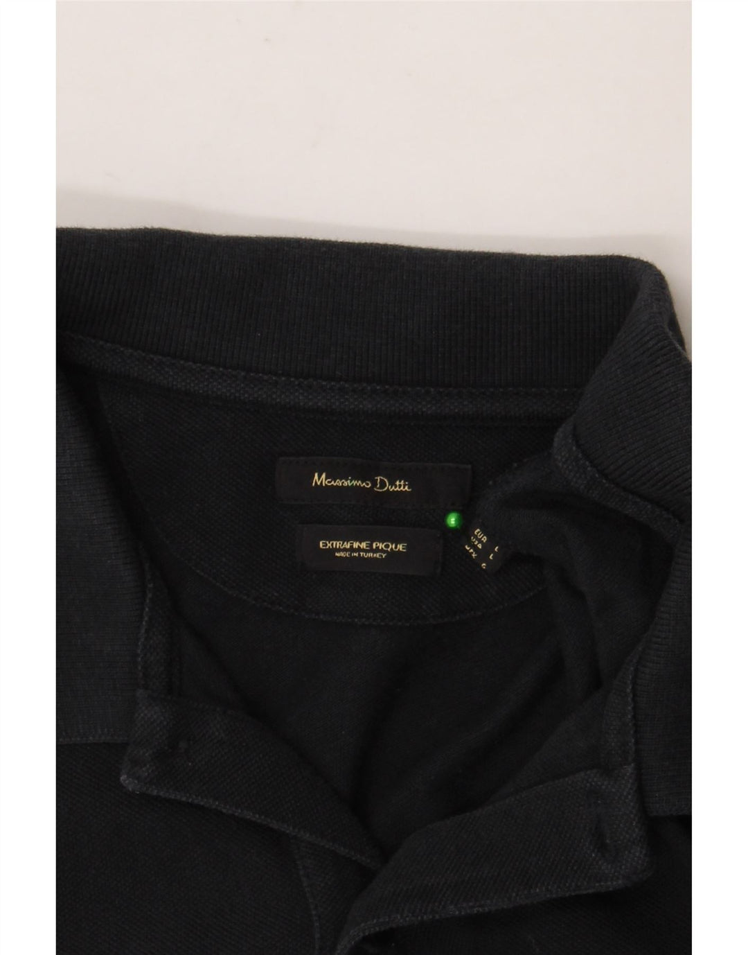 Tricou polo Massimo Dutti pentru bărbați, bumbac negru mare