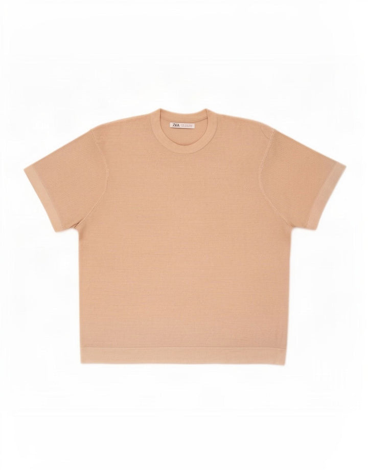 Tricou Bărbați Zara Top Mic Bej Bumbac