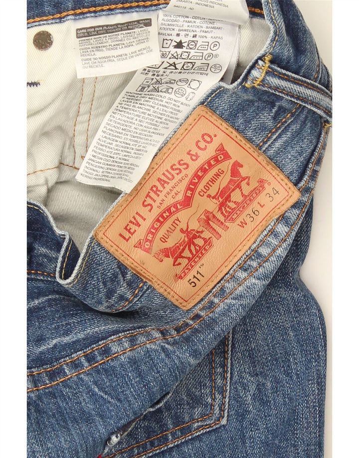 Blugi Levi's 511 Slim pentru bărbați W36 L34 Bumbac albastru