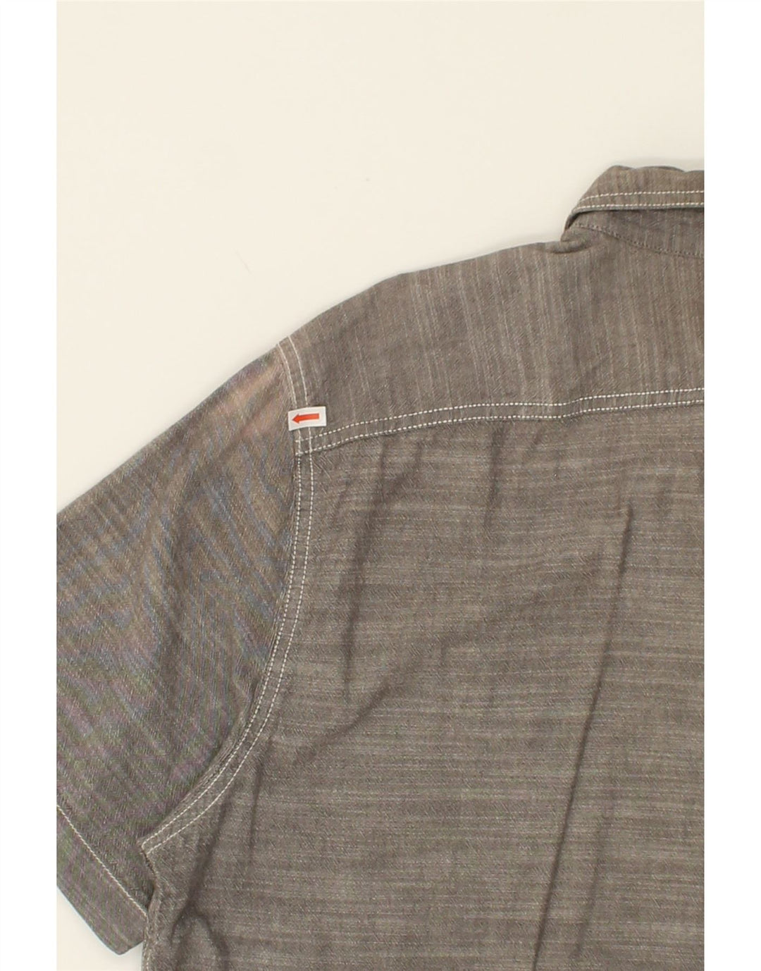 WOOLRICH Mens Short Sleeve Shirt Large Grey Cotton Vintage Woolrich and Second-Hand Woolrich from Messina Hembry 