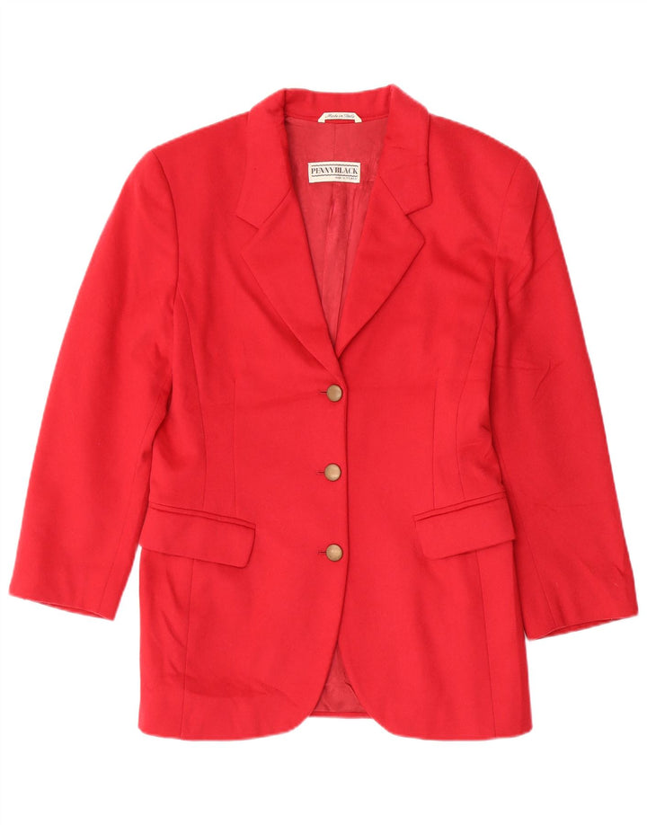 Jachetă Blazer pentru femei Penny Black cu 3 nasturi UK 12 Lână roșie medie
