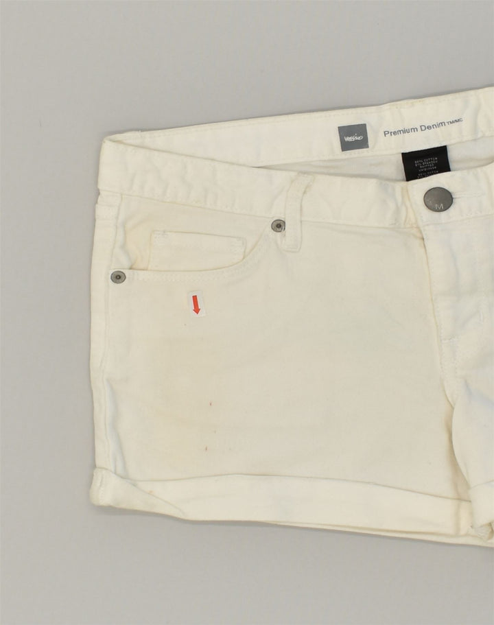 MOSSIMO Womens Denim Hot Pants US 8 Medium W36 Off White Cotton | Vintage Mossimo | Thrift | Second-Hand Mossimo | Used Clothing | Messina Hembry 