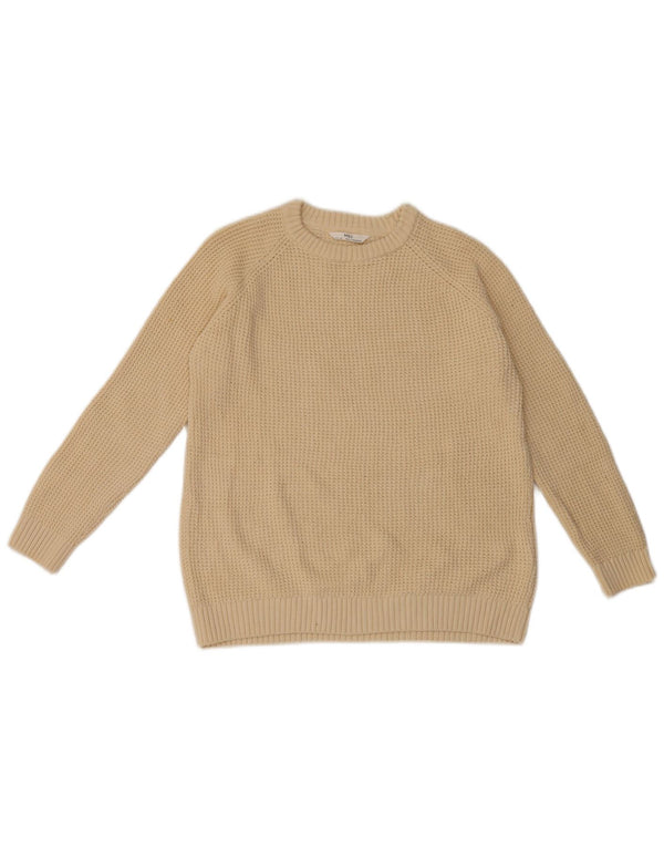 Marks & Spencer Boys Crew Neck Jumper Sweater 10-11 Years Off White Cotton