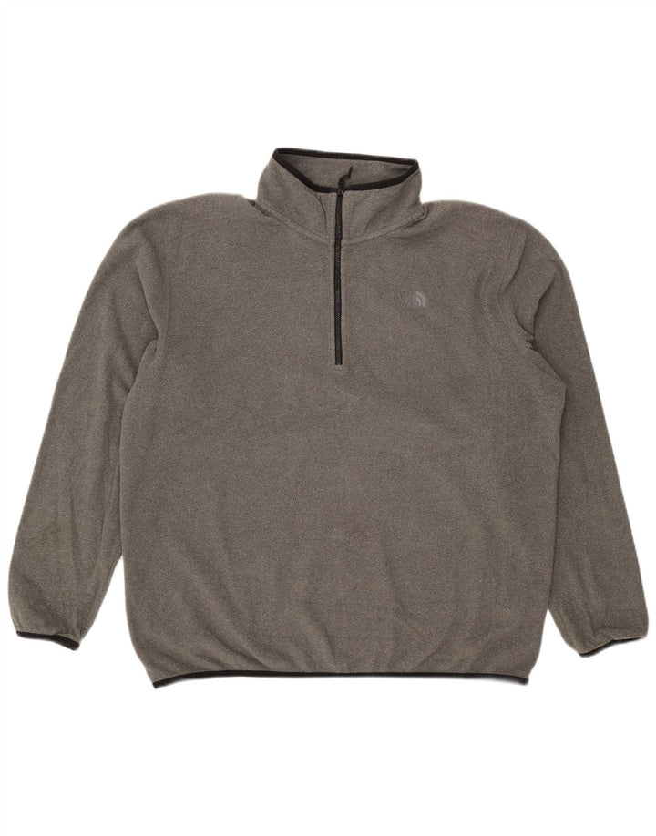 Pulover pentru bărbați The North Face, cu fermoar și gât, poliester XL, gri