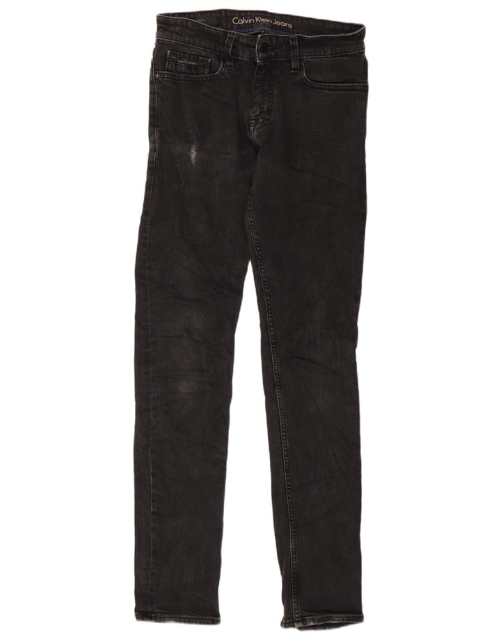 Calvin Klein Blugi Slim Distressed Bărbați W28 L34 Bumbac Negru