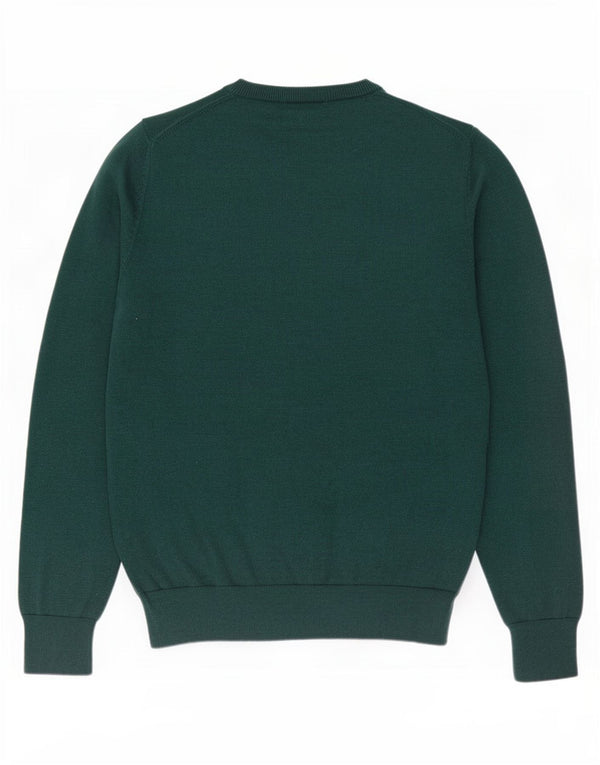 Marks & Spencer Mens V-Neck Jumper Sweater Medium Green Cotton