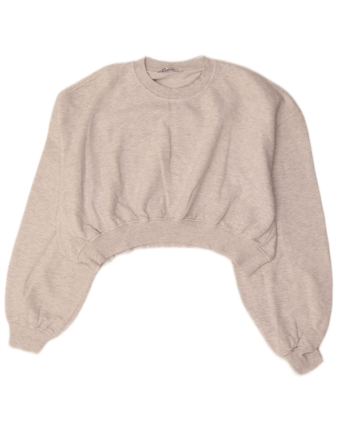 Pulover oversize Crop pentru femei Zara UK 14 Gri mediu