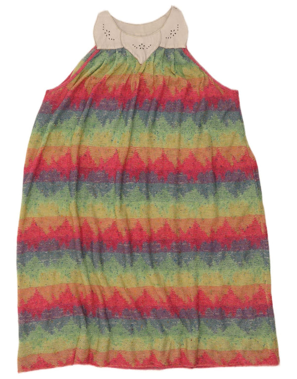 Rochie de bază fără mâneci vintage pentru femei UK 12 Medium, multicolore, în dungi