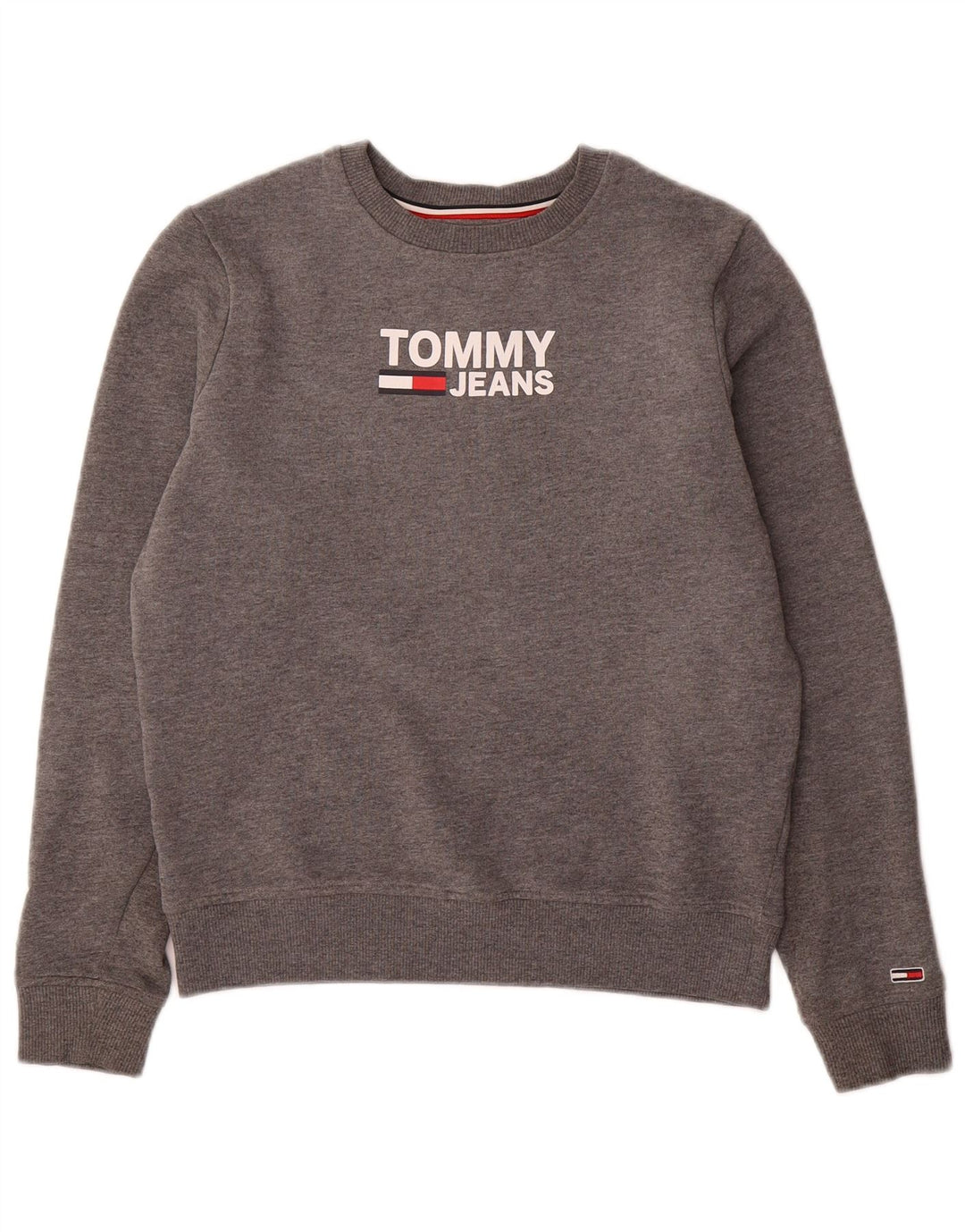 TOMMY HILFIGER Pulover cu grafic supradimensionat pentru femei UK 6 XS Gri