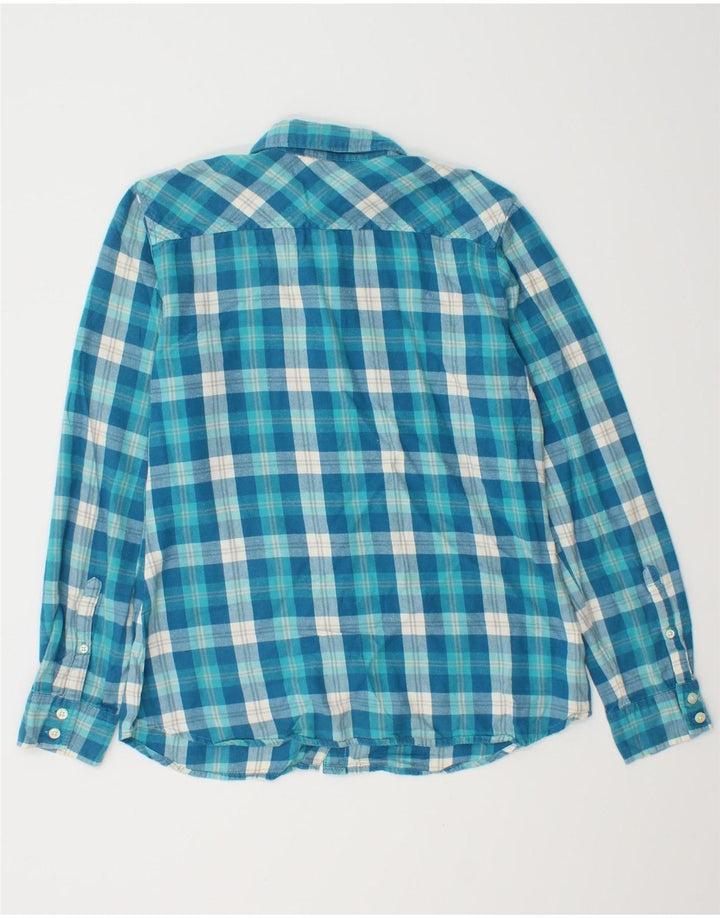 EDDIE BAUER Cămașă de flanel pentru femei UK 10 Small Blue Check Bumbac
