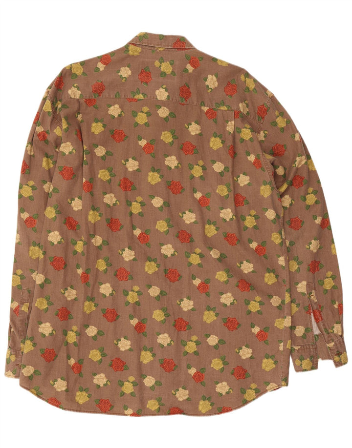 Cămașă Vintage bărbați mare maro floral