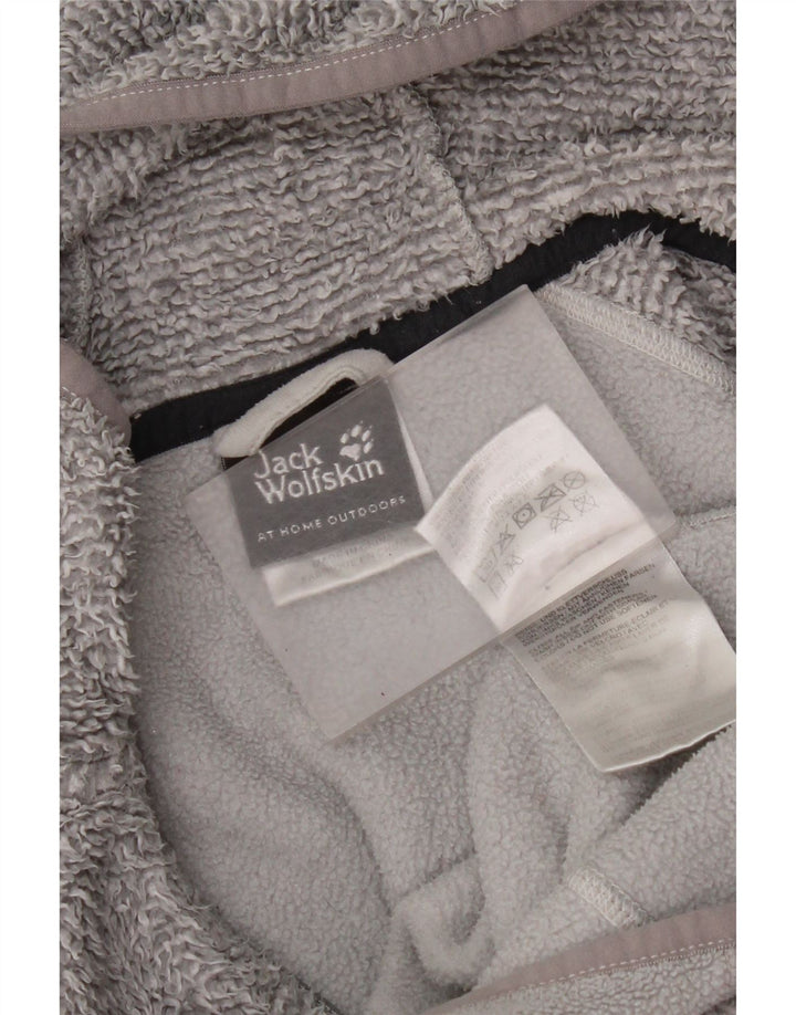 Jack Wolfskin Jachetă fleece cu glugă pentru femei UK 12 Medium Gri Poliester