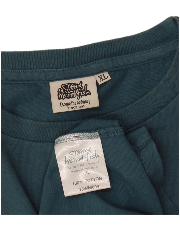 WEIRD FISH Tricou grafic pentru bărbați Top XL Bumbac albastru