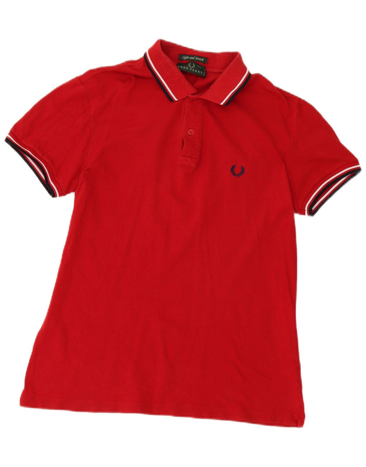 Cămașă polo Fred Perry pentru bărbați, bumbac roșu mediu