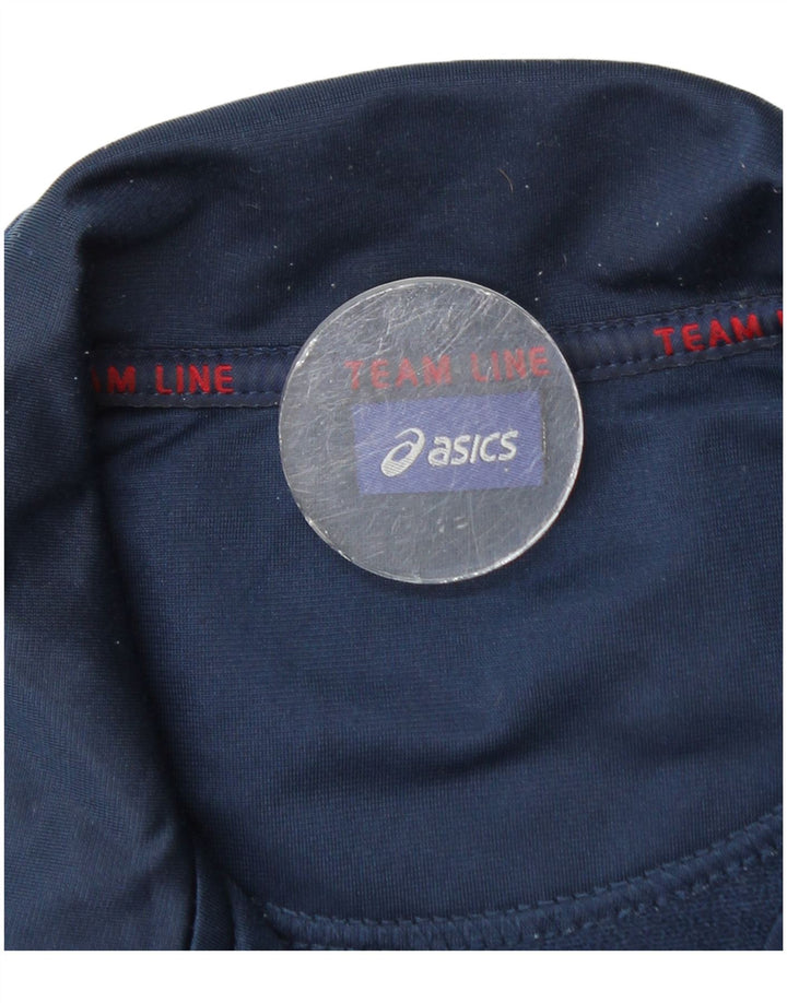 Jachetă de top pentru trening Asics pentru bărbați, din poliester color block, albastru bleumarin