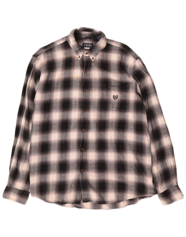 Cămașă de flanel pentru bărbați Chaps 2XL, bumbac cu carouri gri