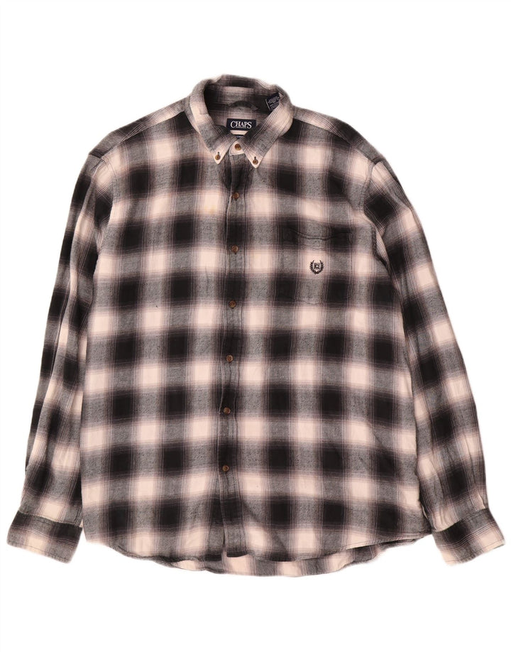 Cămașă de flanel pentru bărbați Chaps 2XL, bumbac cu carouri gri