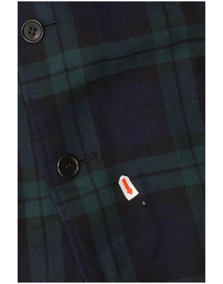 AQUASCUTUM Jachetă pentru bărbați cu 3 nasturi, UK 40, mare, bleumarin, carouri