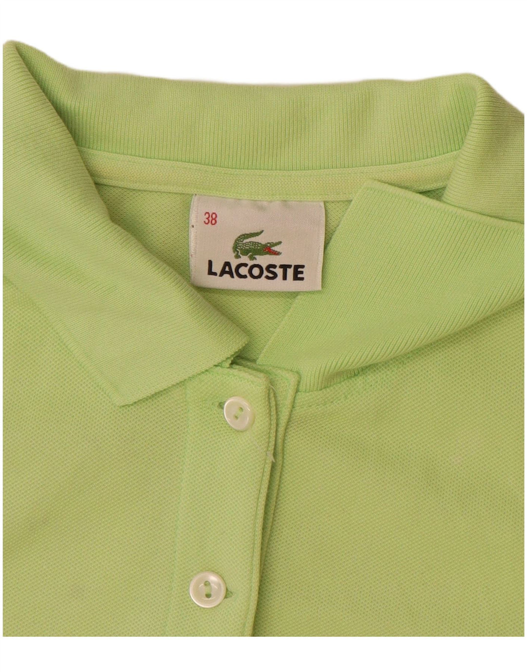 Tricou polo Lacoste pentru femei Mărimea 38 bumbac verde mediu