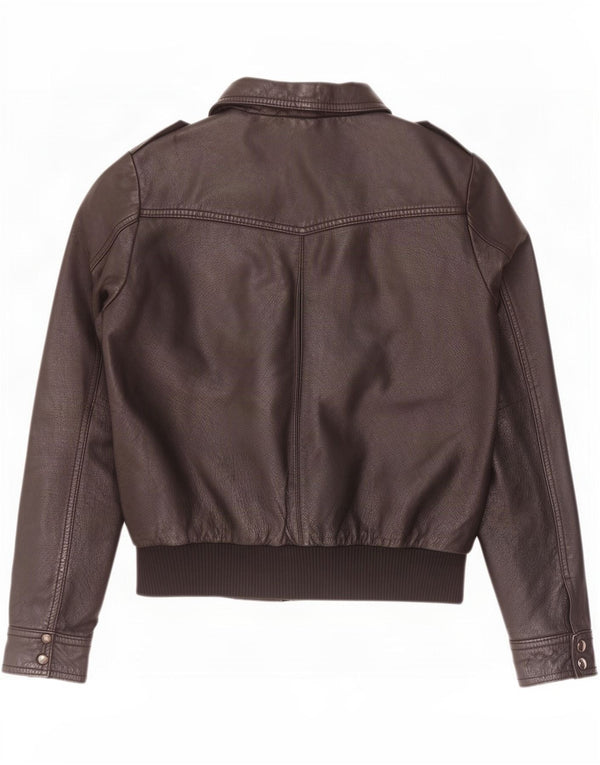 Jachetă militară din piele H&M pentru femei UK 14 Medium Black
