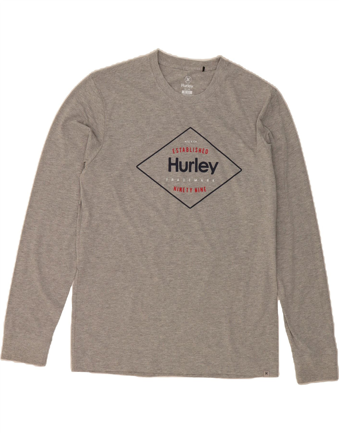 HURLEY Mens Graphic Top Long Sleeve Medium Grey Cotton Vintage Hurley and Second-Hand Hurley from Messina Hembry 