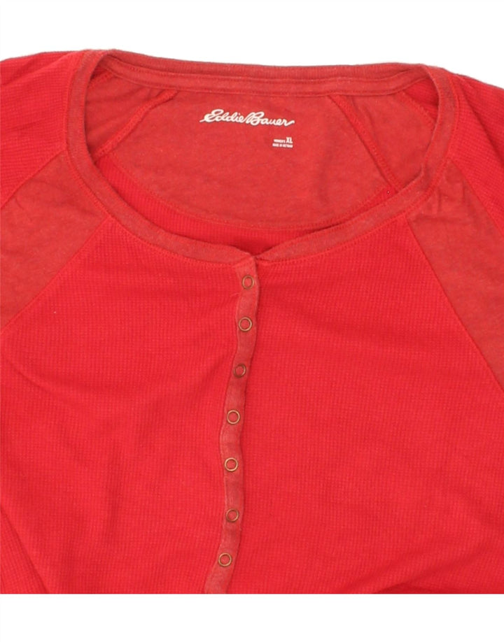 EDDIE BAUER Womens Top Long Sleeve UK 18 XL Red Cotton Vintage Eddie Bauer and Second-Hand Eddie Bauer from Messina Hembry 