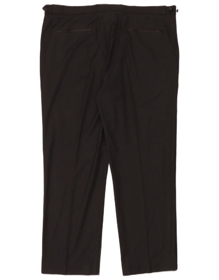 Pantaloni de costum pentru bărbați Marks & Spencer, cu ajustare normală, L40 L29, poliester negru