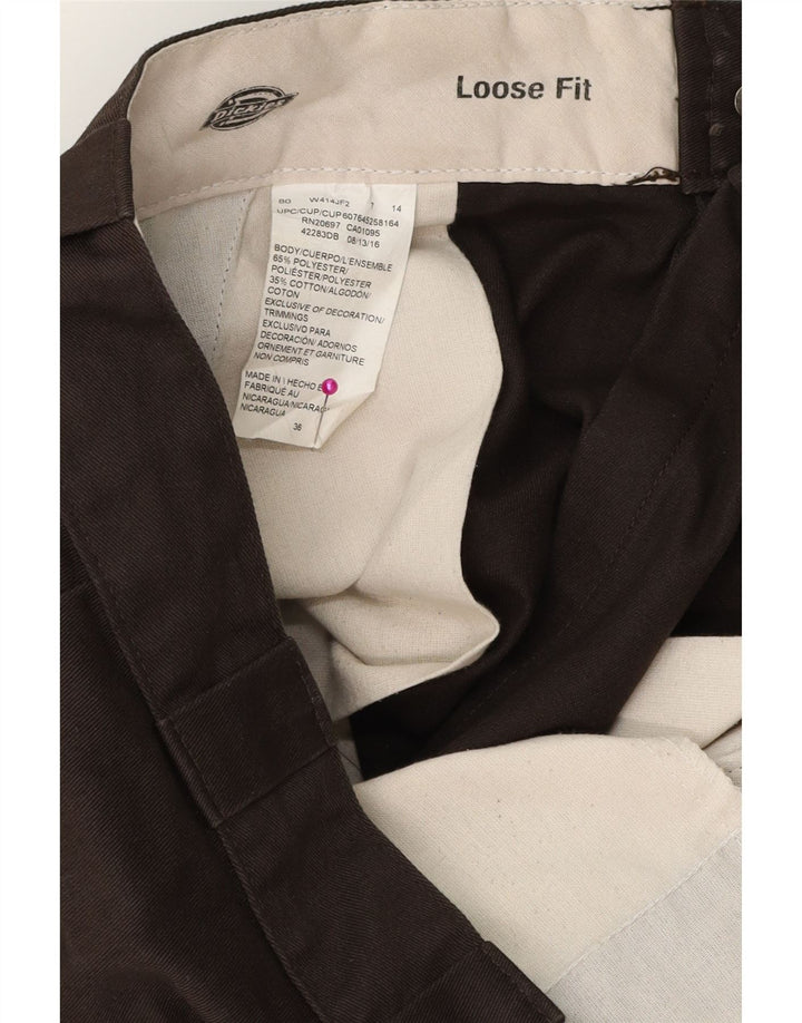 DICKIES Pantaloni scurți chino cu tăiere lejeră pentru bărbați W36 Poliester maro mare