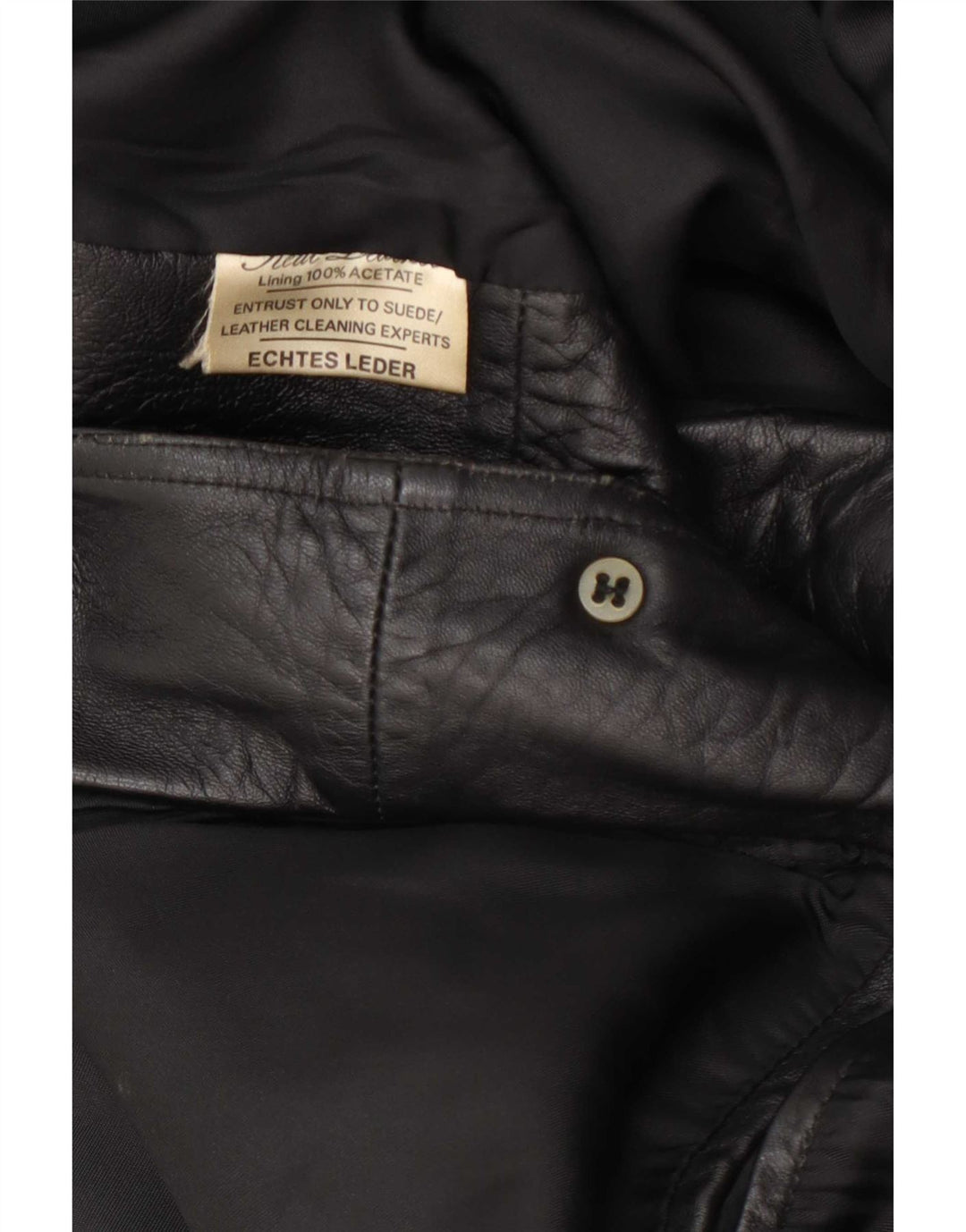 Jachetă vintage din piele cu 2 nasturi pentru bărbați UK 38 Medium Black