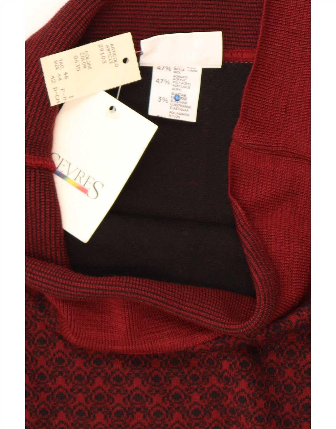 Fusta creion pentru femei Sevres cu model abstract IT 44 Medium W28 Lână Bordeaux