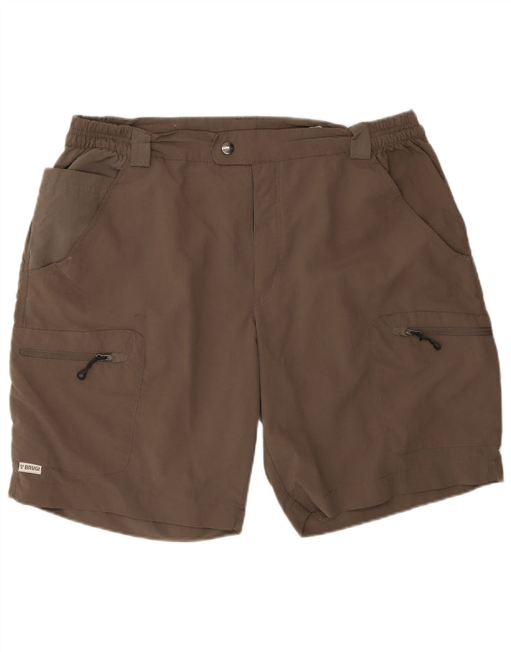 BRUGI Mens Cargo Shorts W36 Large Brown Polyester