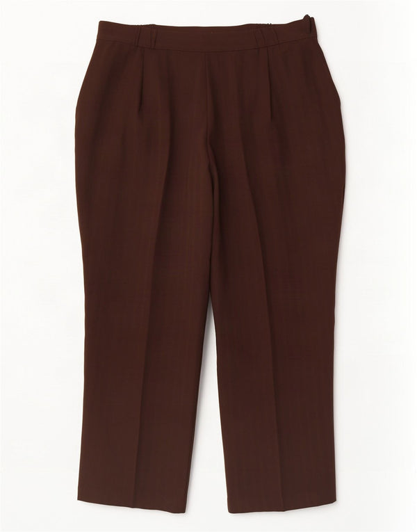 Pantaloni casual pentru femei Marks & Spencer UK 16 Large W34 L26 Maro cu dungi