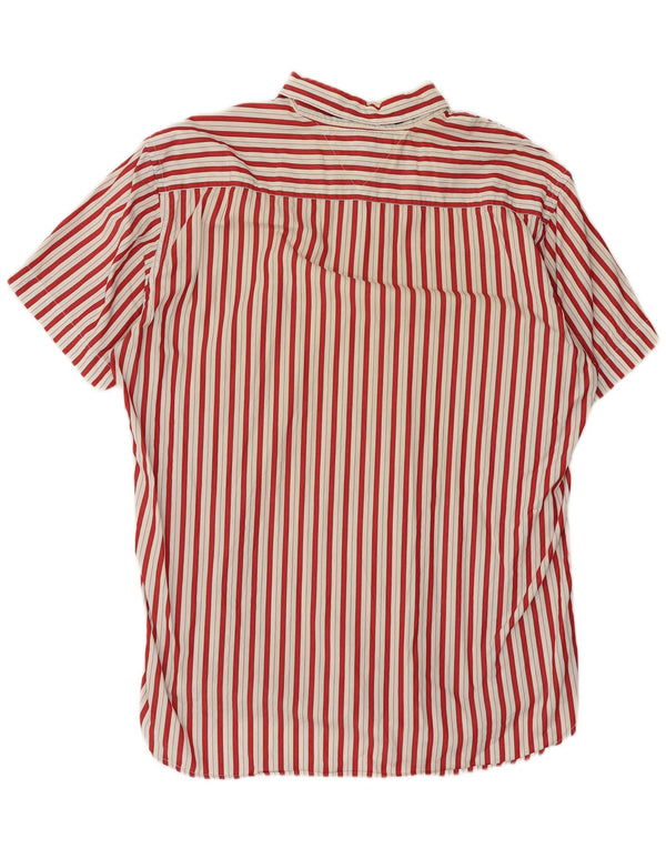 Cămașă cu mânecă scurtă Tommy Hilfiger pentru bărbați, bumbac cu dungi roșii XL