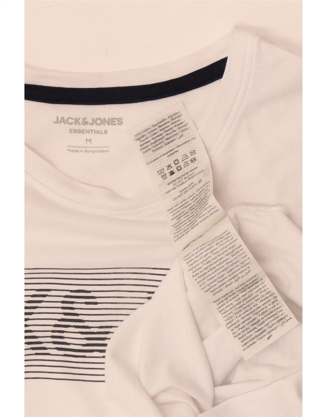 Tricou cu grafic Jack & Jones pentru bărbați Top mediu din bumbac alb
