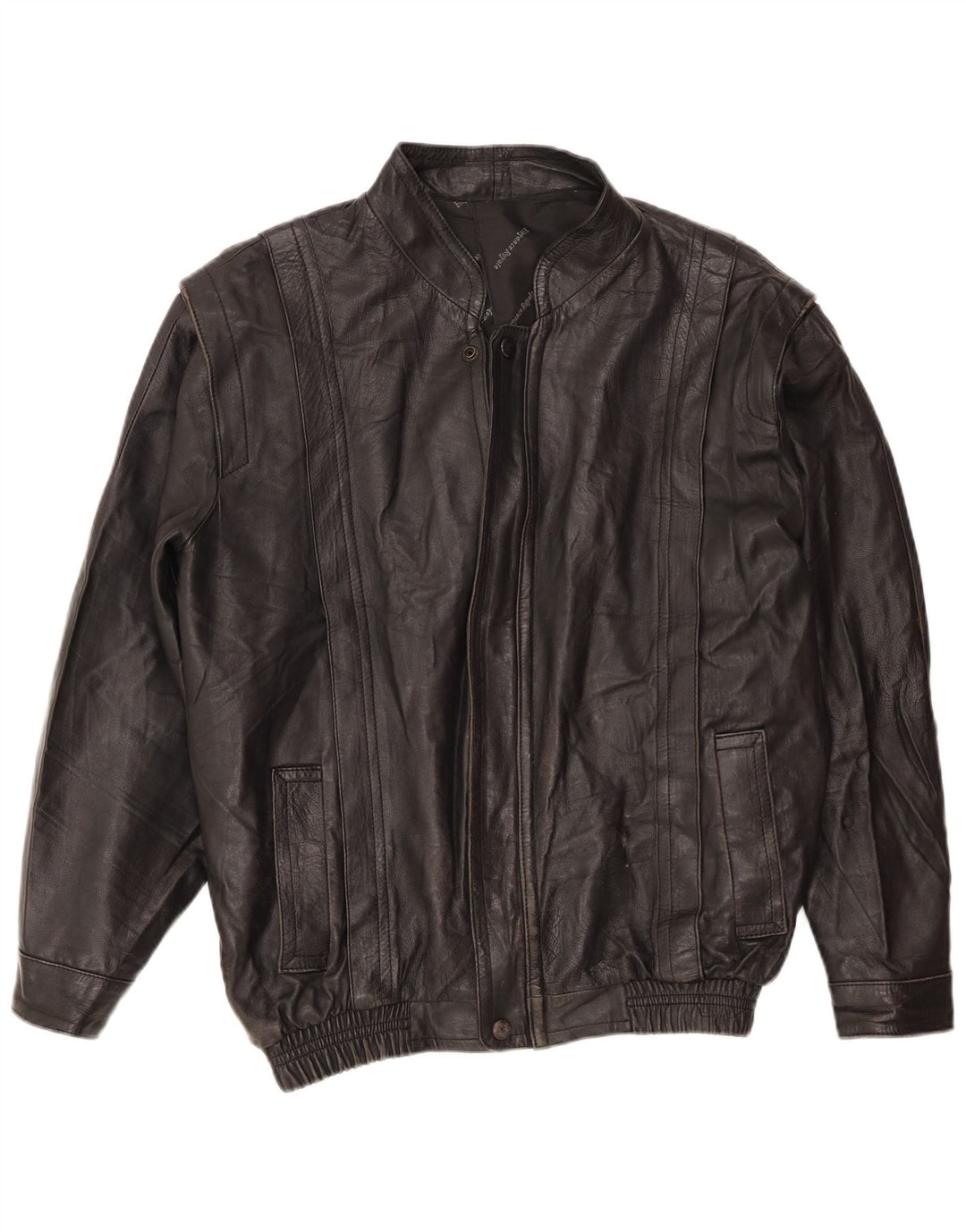 Jachetă de piele vintage pentru bărbați UK 36 Small Black