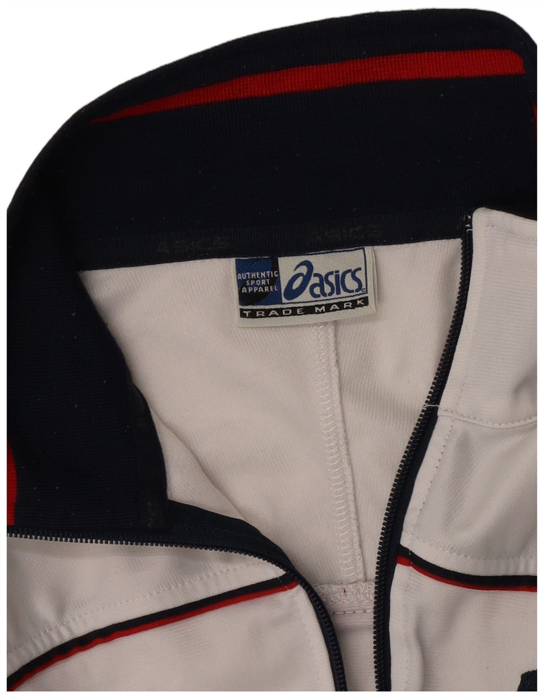 Jachetă de top pentru trening grafic Asics pentru bărbați, mediu alb, bloc de culoare