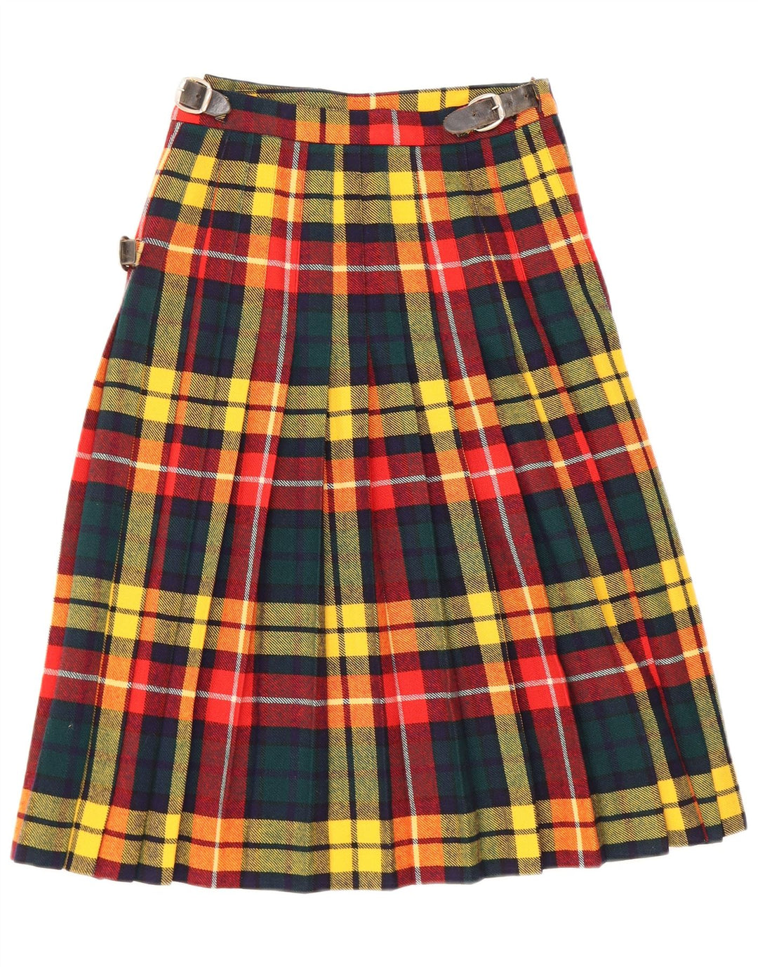 Fusta Wrap Femei Vintage W24 XS Lână nouă cu check multicolor