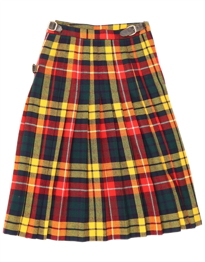 Fusta Wrap Femei Vintage W24 XS Lână nouă cu check multicolor