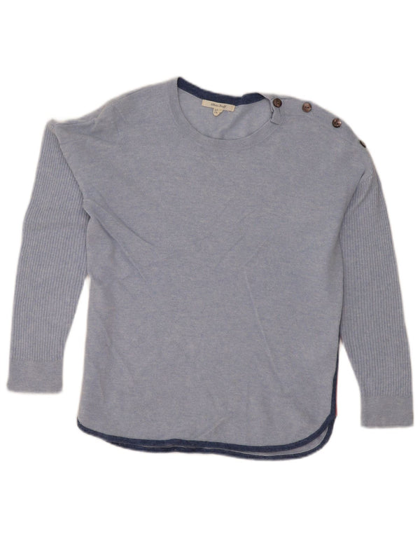 White Stuff Pulover cu gât de barcă pentru femei UK 10 Small Blue Flecked