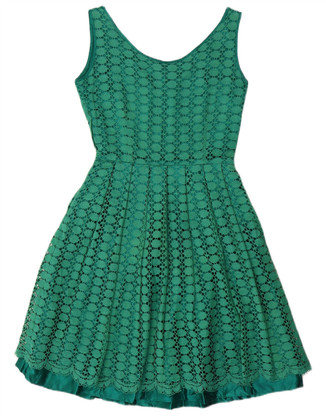 VINTAGE Rochie A-Line fără mâneci pentru femei UK 10 Small Green