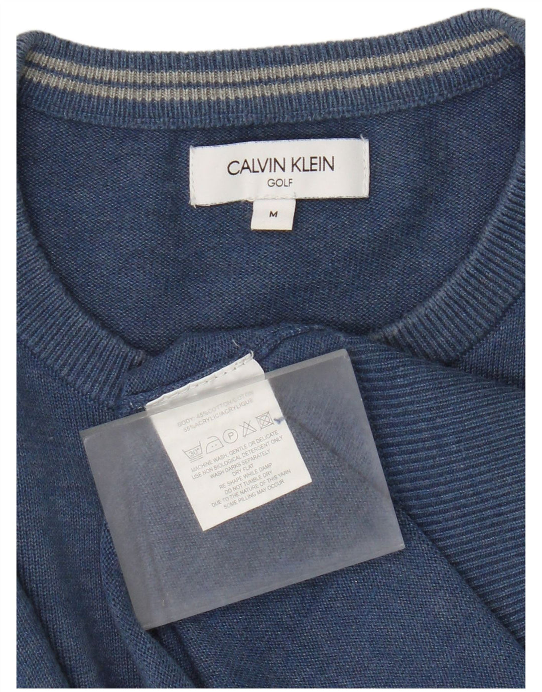 Pulover Calvin Klein pentru bărbați, cu gât crew, bumbac albastru mediu